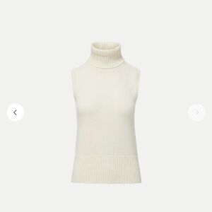 Veronica Beard Mazzy Cashmere Turtleneck Ivory Retail $398